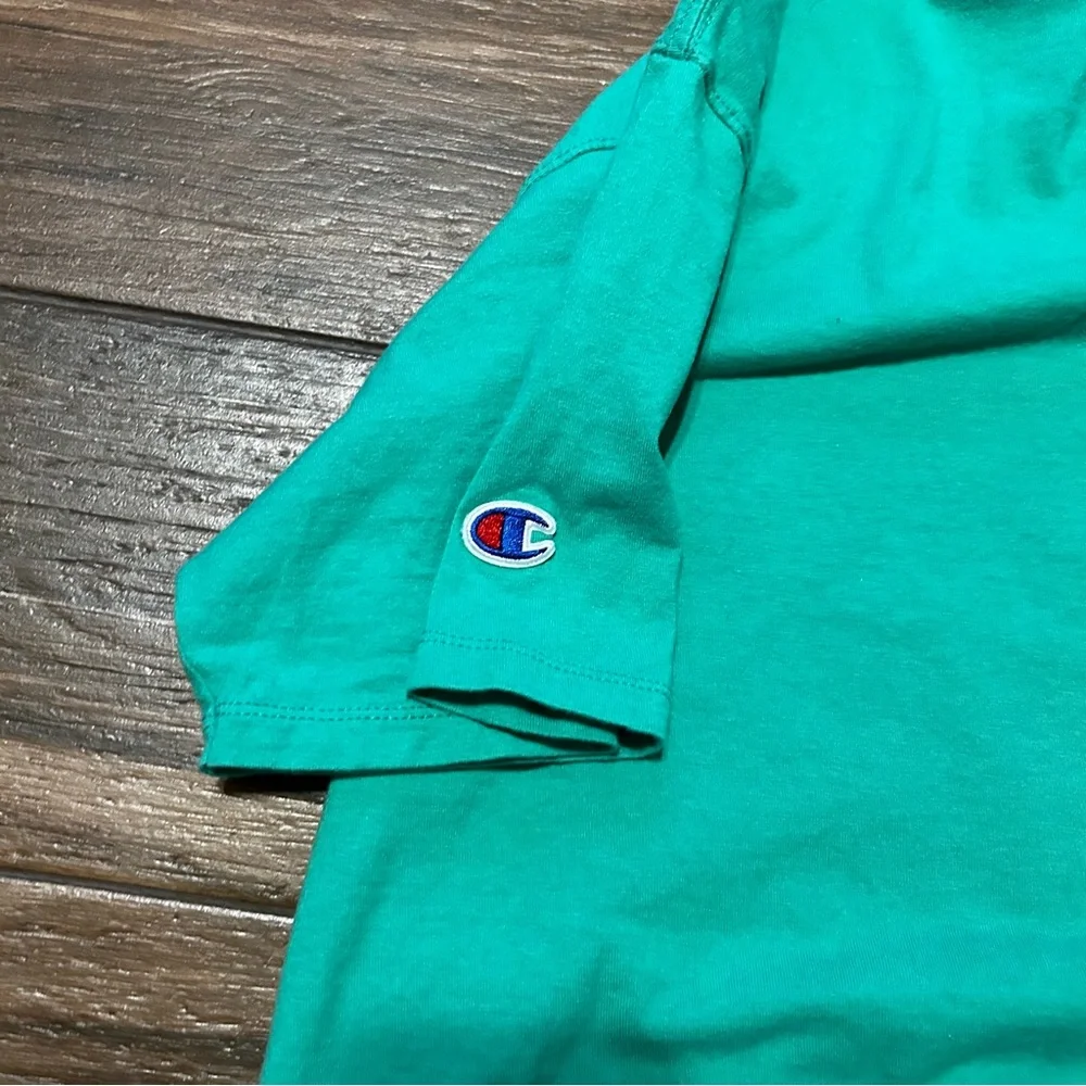 Champion Men’s‎ Short Sleeve Medium Shirt Green with Neon Green Letters - Picture 8 of 10